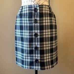 Pendleton 100% wool plaid button front skirt 4P